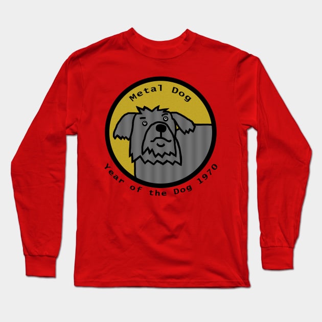 Year of the Metal Dog 1970 Long Sleeve T-Shirt by ellenhenryart